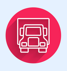 White Line Delivery Cargo Truck Vehicle Icon