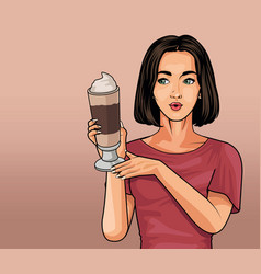 Woman With Iced Coffee Scene