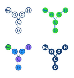 Structural Formula Of Baking Soda Icon Set