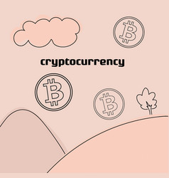 Bitcoin World Tree Hills Coins Pink Background