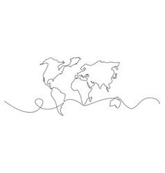 Continuous Line Drawing Of Globes Earth Globe