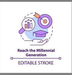 Reach Millennial Generation Concept Icon