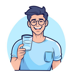 Guy Drinking Water From A Glass 009