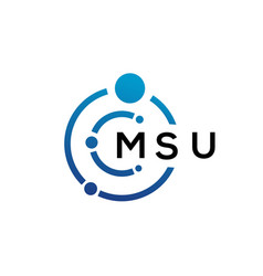 Msu Letter Technology Logo Design On White