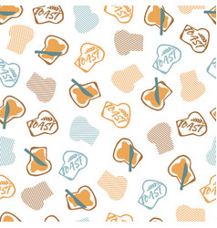 Retro Seamless Pattern With Bread Toast Graphic