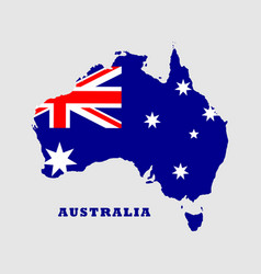 Australia Map With Flag