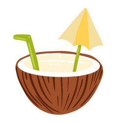 Coconut Water With Umbrella Design