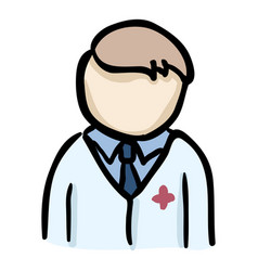 Male Doctor Hand Drawn Doodle Icon