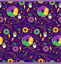 Mardi Gras Carnival Sweets Seamless Pattern