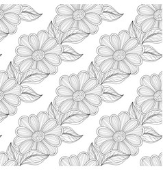 Seamless monochrome floral pattern Royalty Free Vector Image
