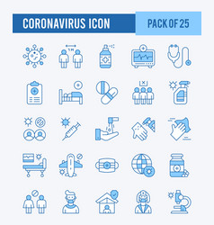 25 Coronavirus Two Color Icons Pack