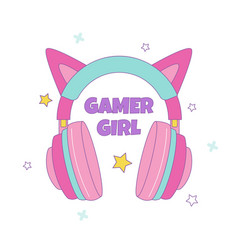 Colorful Design For Gamer Girl Pink Headphones