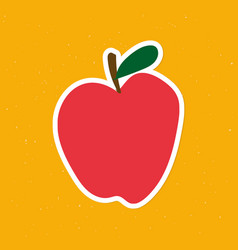 Cute Red Apple Doodle Sticker With A White Border