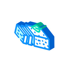 Feta Cheese Isometric Icon