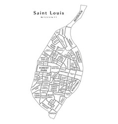 Modern City Map - Saint Louis Missouri City