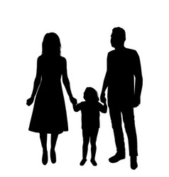 Silhouette Of Family With A Kid