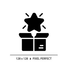 2d Star Over Box Solid Icon