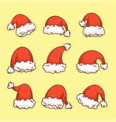 Hand Drawn Santa S Hat Collection Abstract Design