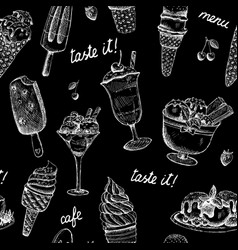 Icecream Seamless Chalkboard Pattern