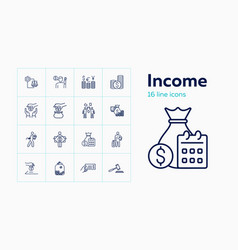 Income Line Icon Set