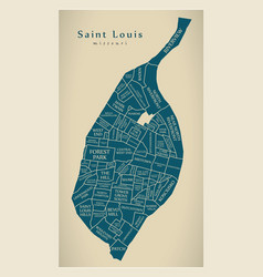 Modern City Map - Saint Louis Missouri City