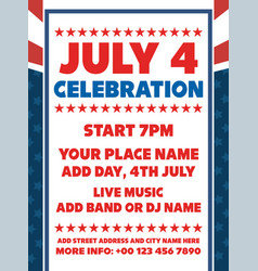 July 4 Independence Day Party Poster Flyer Design