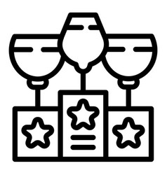 Wine Glass Podium Icon Outline Grape Vine