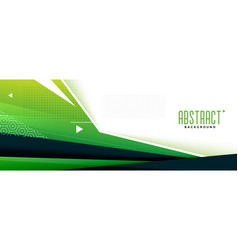 Abstract Green Geometric Memphis Banner Design