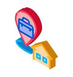 Direction From Home To Work Isometric Icon