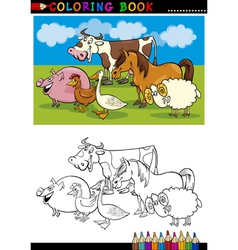 Cartoon farm animals group Royalty Free Vector Image