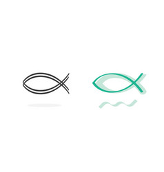 Fish Logo Icon Or Christian Symbol Silhouette