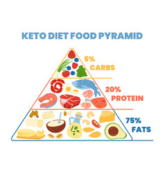 Keto Diet Food Pyramid Eating Concept Flat