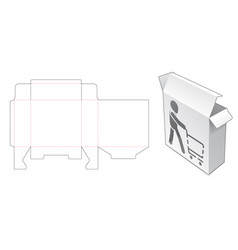 Packaging Box With Shopping Man Icon Window Die