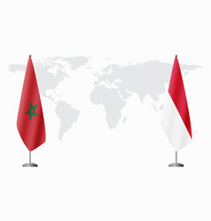 Morocco And Monaco Flags For Official Meeting