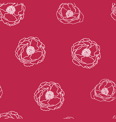 Peony Silhouette Seamless Pattern