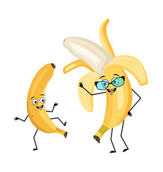 Banana Character With Happy Emotion Joyful Face