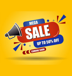 Abstract Template Mega Sale On Yellow Background