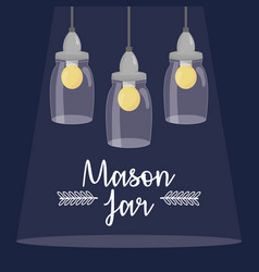 Mason Jars With Bulbs Hanging