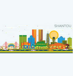 Shantou China Skyline With Color Buildings