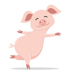 Cute pig dancing Royalty Free Vector Image - VectorStock