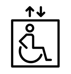 Elevator For Disabled People Line Icon