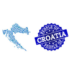 People Composition Of Mosaic Map Of Croatia