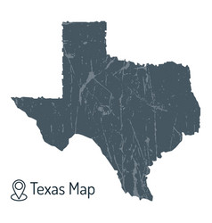 Texas Map Icon With Grunge Texture On White