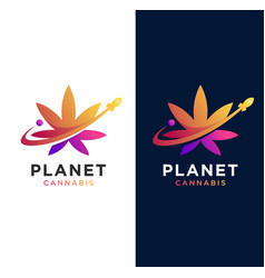 Cannabis Logo With Space Rocket Concept