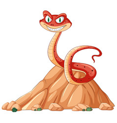 A Smiling Snake Atop Small Hill