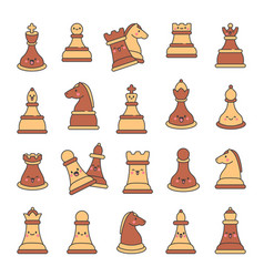 Cute Chess Pieces With Happy Face King Queen