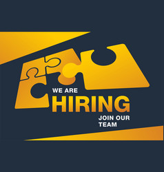 We Are Hiring - Yellow Puzzle Jigsaw Collecting