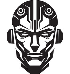 Digital Cerebrum Black Robot Face Design