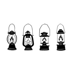 Draw Black Kerosene Lamp