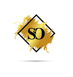 Gold So Logo Symbol Art Design